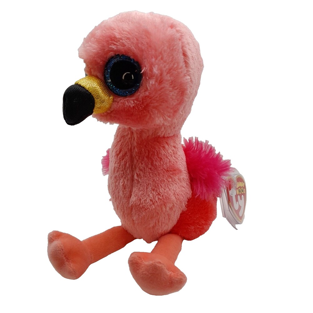 TY Beanie Boos Gilda Flamingo 6.5" Glitter Eyes Plush Stuffed Animal